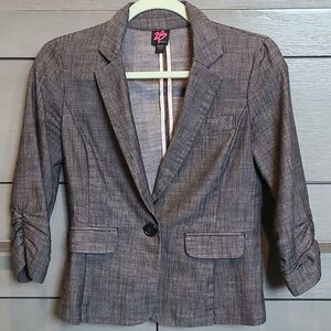 Bebe Women's Gray 3/4 Sleeve Blazer Suit Jacket